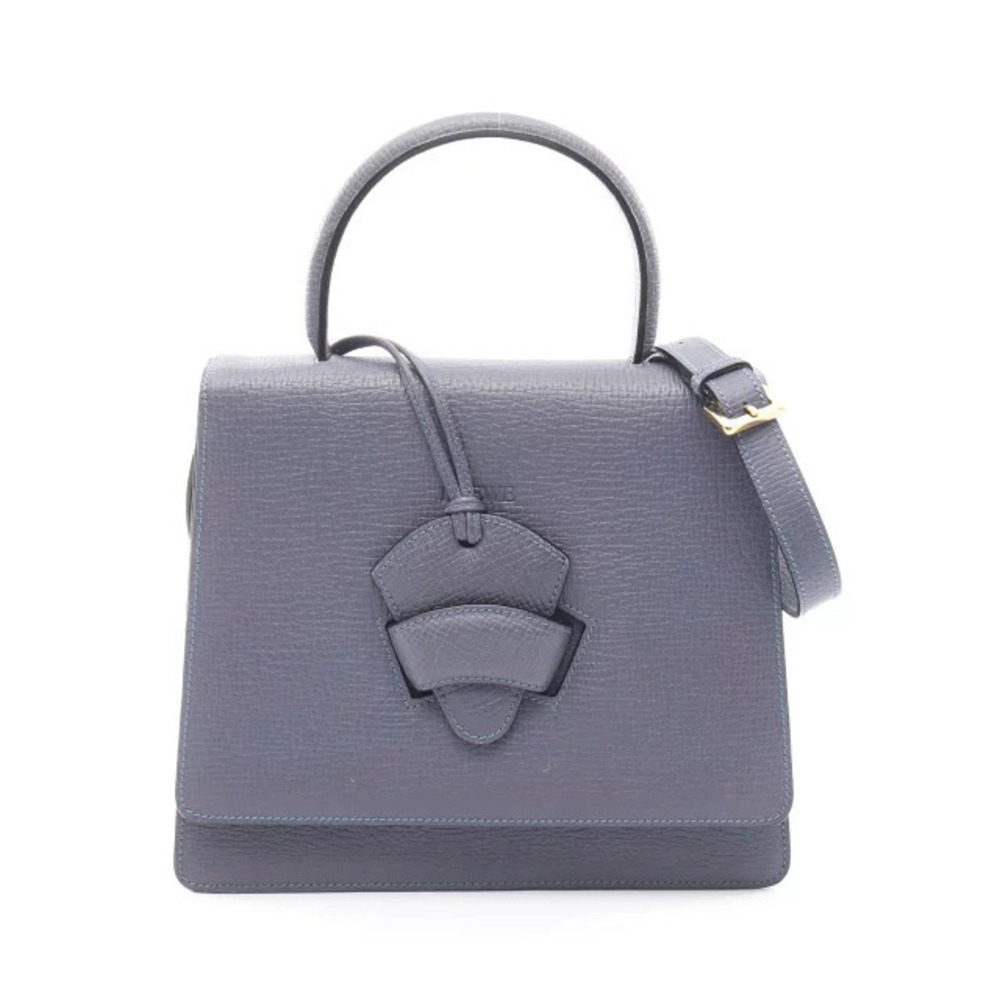 Loewe Barcelona Handbag Leather Blue